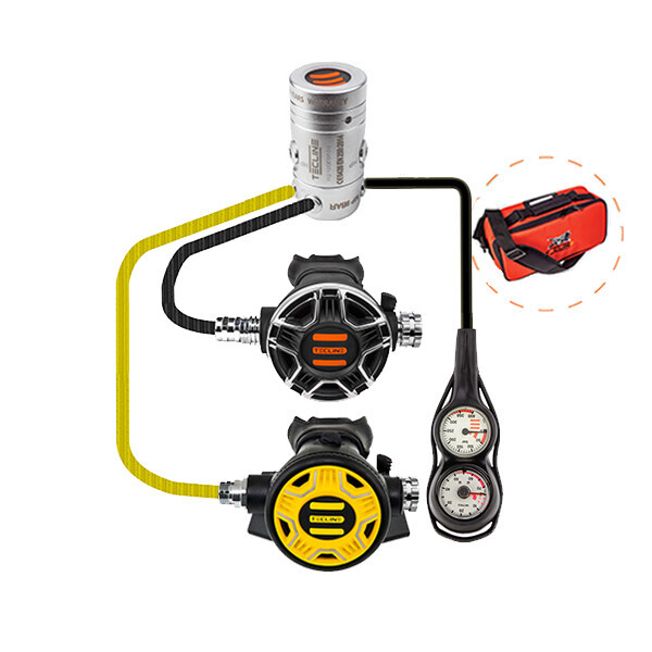 퐁당닷컴,R2 TEC2/REC1 EVO콘솔(2g) 세트,R2 요크1단계  + TEC2 2단계 +  REC1 옥토퍼스 + 저압호스 70cm + 저압호스 90cm 옐로 + EVO콘솔 + 호흡기 가방,텍라인,스쿠버 > 호흡기, 보조 호흡기 > 레크레이션용