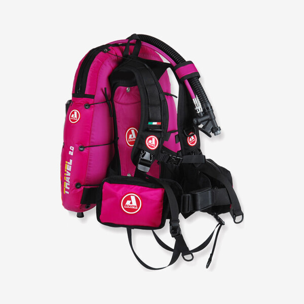 퐁당닷컴,★렙터 마스크 증정★ TRAVEL-Fuchsia,2.3kg의 초경량 BCD ★엑스트림 렙터마스크 무료증정★ ~재고 소진시까지,오닥스프로,스쿠버 > BC 자켓, 사이드마운트 > 후면조절